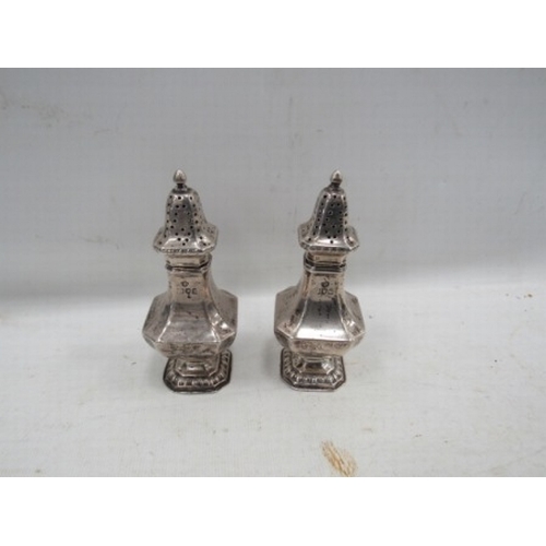 381 - Old Silver Pepper Shakers