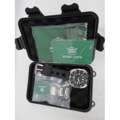 385 - Captain Willard style Divers watch boxed by Steeldive