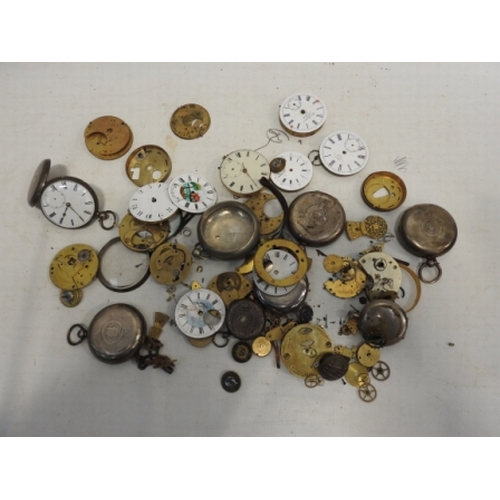 391 - Pocket watch parts & cases inc silver