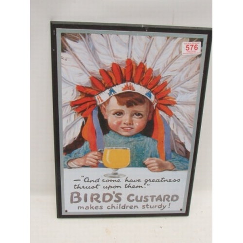 576 - Birds Eye Custard Tin Sign