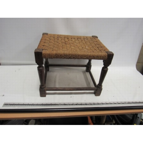 346 - wicker seated stool