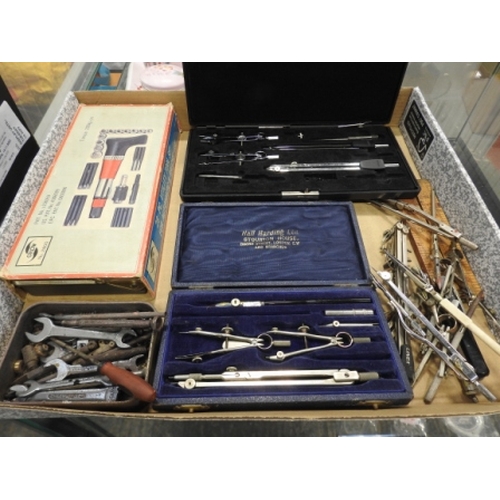 126 - Mixed compasses  and tools