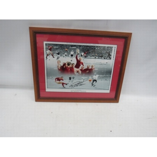 80 - Signed Picture Geoff Hurst, Certificate of Authenticity on back