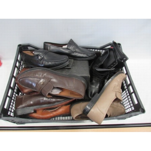 341 - Box of leather goods inc barkers shoes