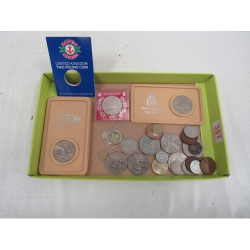 351 - tray of coins