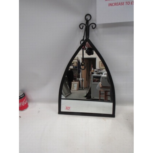 377 - Gothic style mirror 540 x 330mm