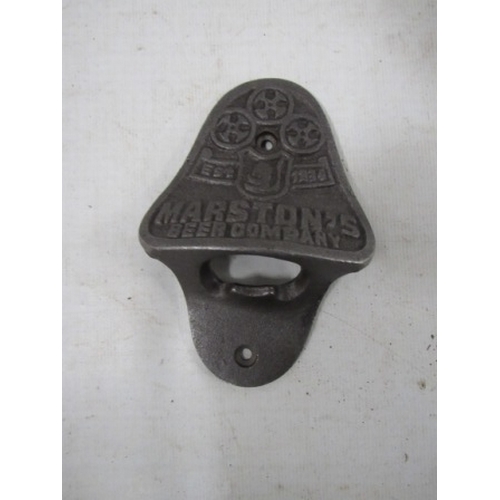 416 - Cast iron Marstons beerbottle opener