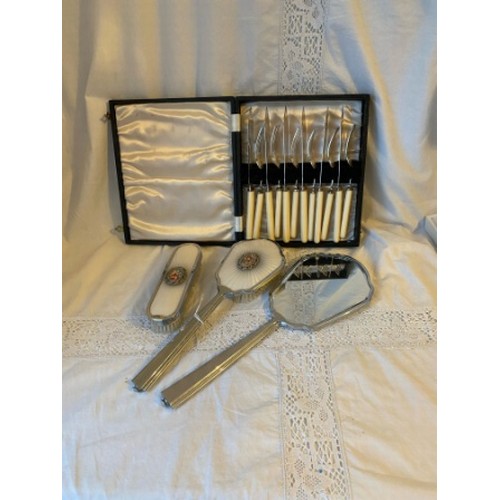 451 - vintage sets dressing table & fish knives & forks