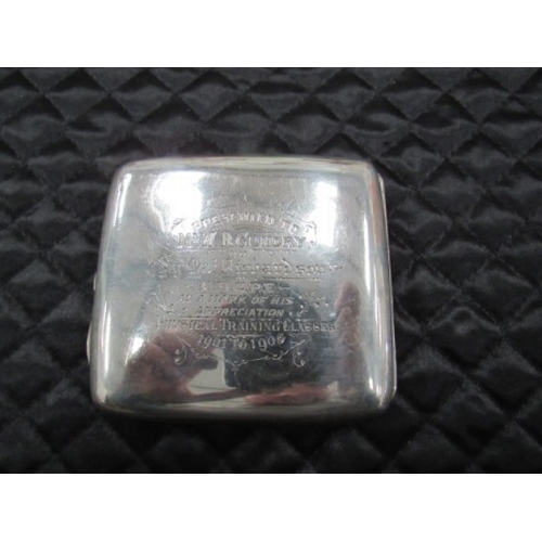 255 - Silver Cigarette Case with Military inscription