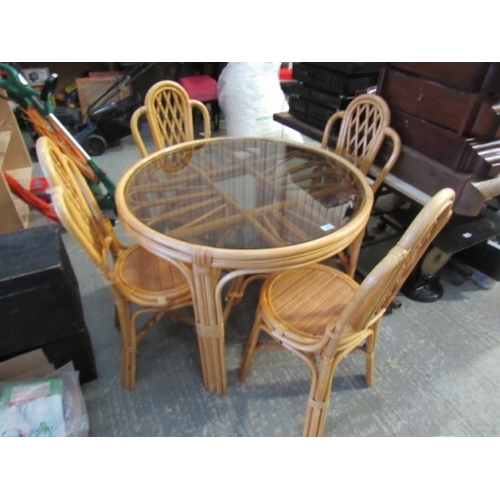 126 - Glass Top Table & 4 Chairs