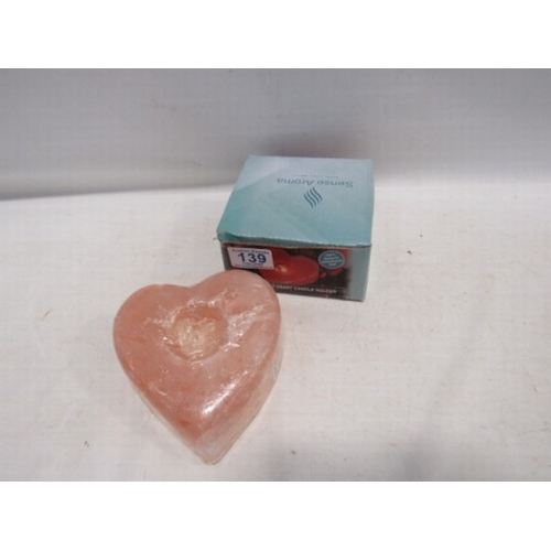 139 - Himalayan Salt Heart Candle Holder