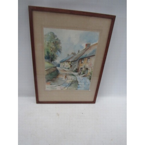 70 - Watercolor cropredy near BranBury Signed O.Browning wilson