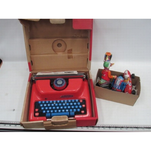 107 - Child Typewriter + Wind up toys