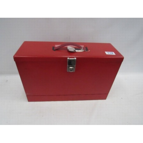 118 - Red Metal Box and key