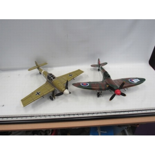 155 - Spitfire and Messerschmitt large metal models