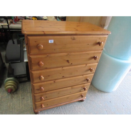 361 - Pine 6 drawer chest