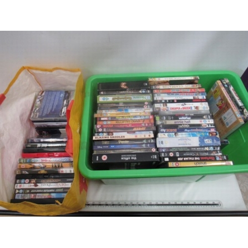 91 - Box of dvds + bag