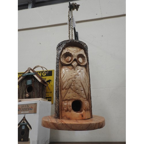 426 - carved log bird house