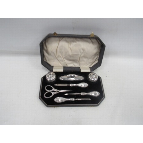 235 - vintage silver H/M Vanity Manicure Boxed set