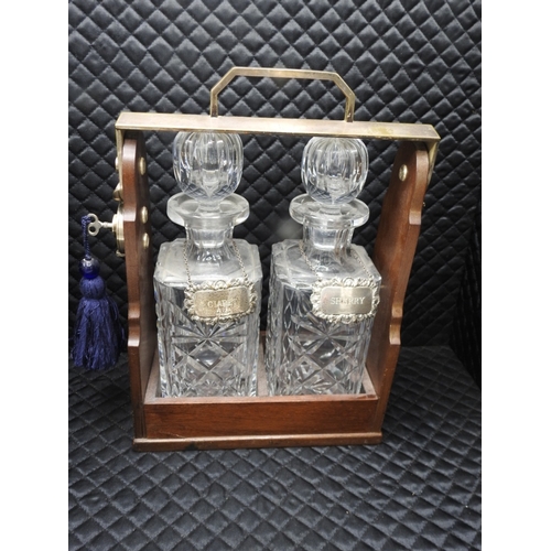 53 - 2 decanter/silver labels Tantalus