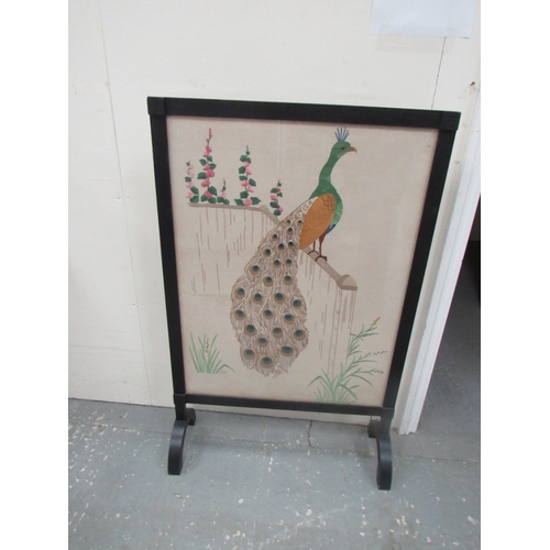 61 - Peacock fire screen