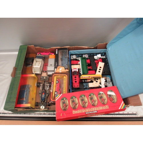 8 - Matchbox case + Contents, corgi, dinky + britains tops