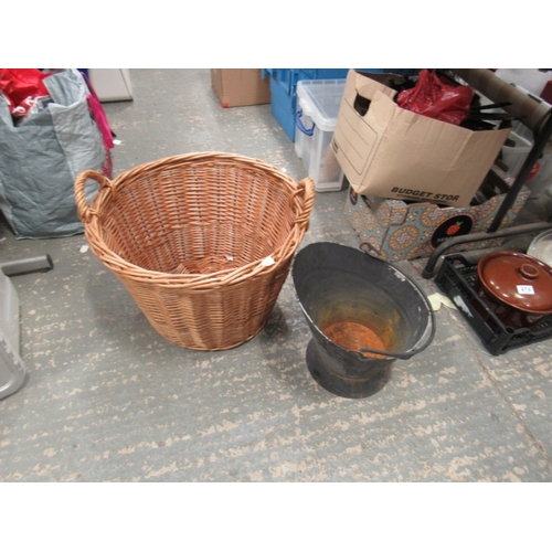 346 - Log basket and coal bin