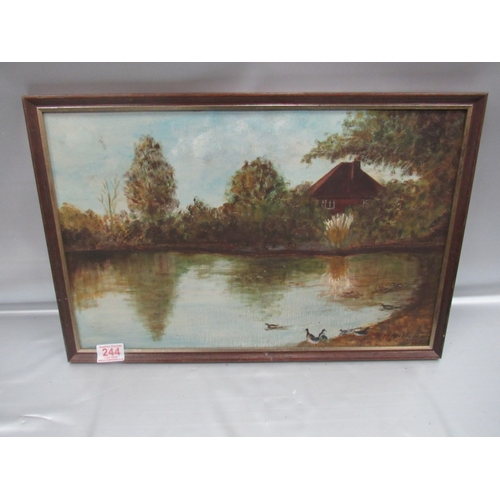 244 - Framed oil on board, signed E.Hipkiss