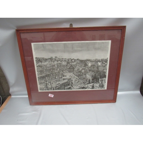 247 - Signed print, Wendy De Russett, of The View from Bella Vue Road, Leeds