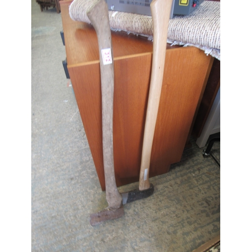 312 - 2 Long handles axes