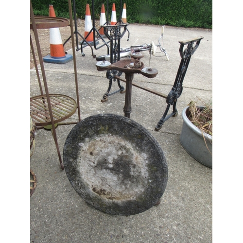 332 - Cast iron base with stone top