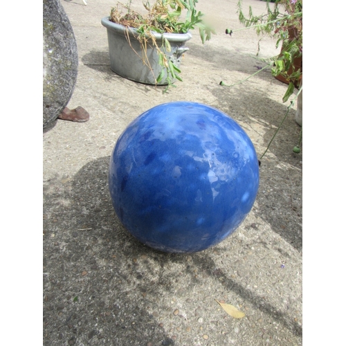 340 - Blue salt glazed ball