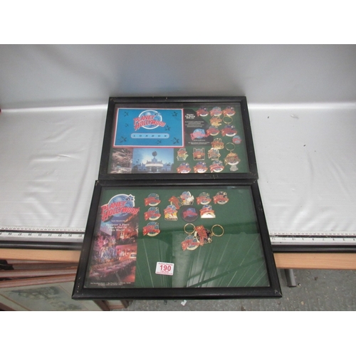 105 - 2x Framed Planet Hollywood badges