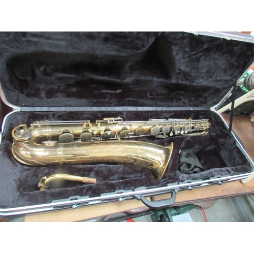 107 - Large Evette Schaeffer Baritone Saxophone in case