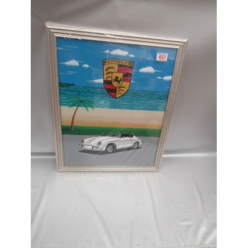 640 - Porsche 356 art work with COA