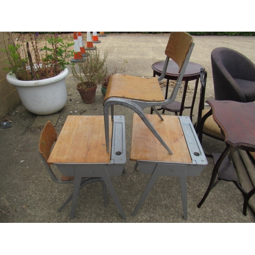 202 - Mid 20th Century Pair Esavian school desk with chair