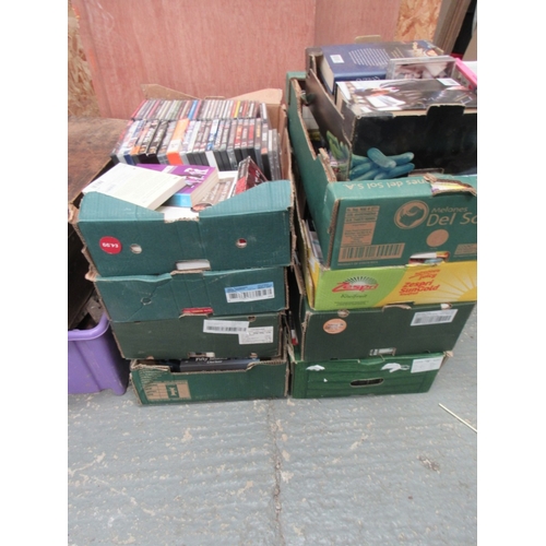 108 - 9 Boxes of Books, Cd, DVD's