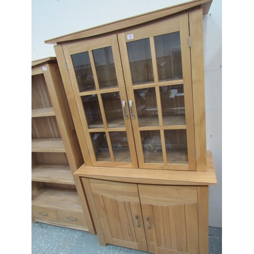 86 - oak glass fronted dresser