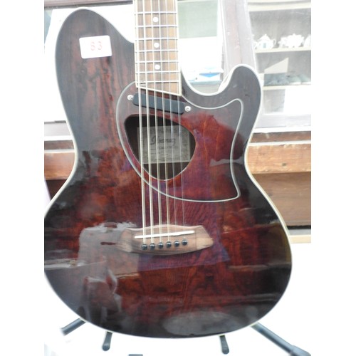 83 - Ibanez electro acoustic guitar + stand