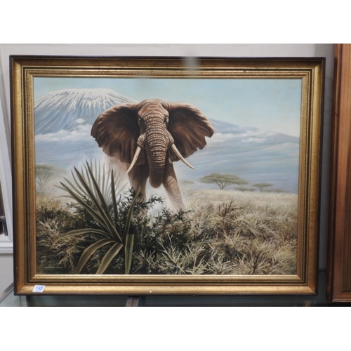 293 - Oil on canvas African scene signed David Parry 1973