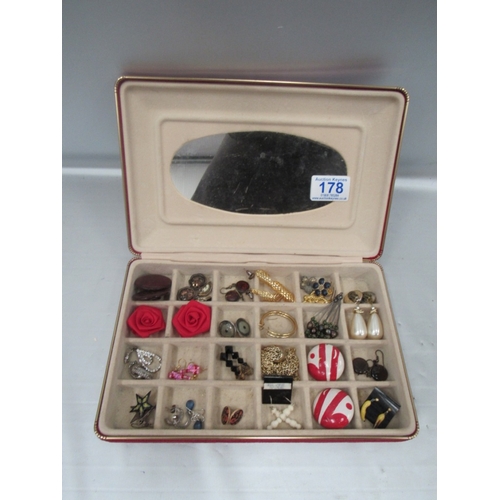 178 - Costume & Vintage earrings in jewellery box