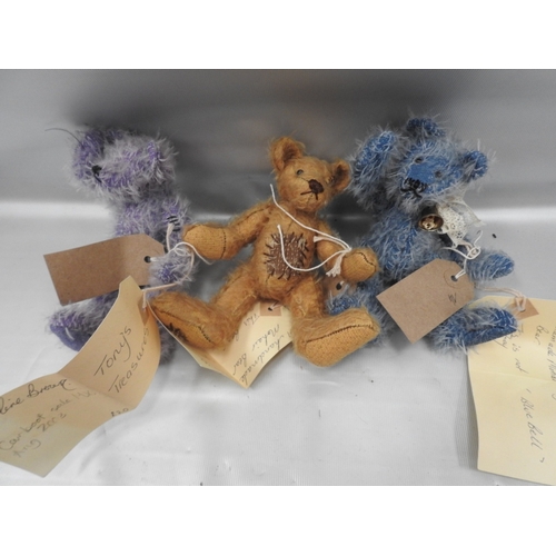 115 - 3 Hand Made Mohair bears