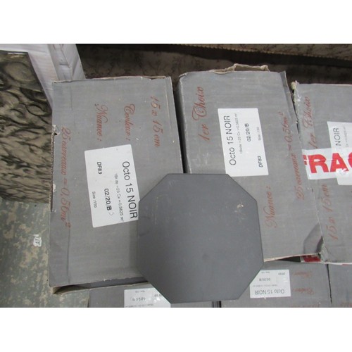 417 - Grey Octagonal tiles x 6 boxes