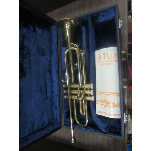 24 - Vintage trumpet with mouthpiece and carry case