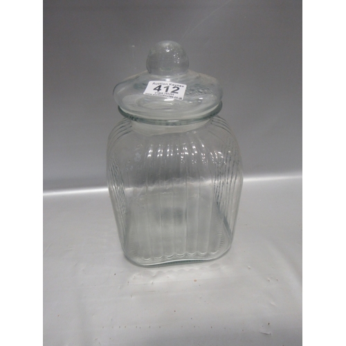 412 - Glass jar with lid