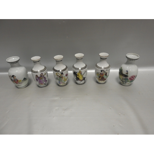 156 - 6 small Oriental vases