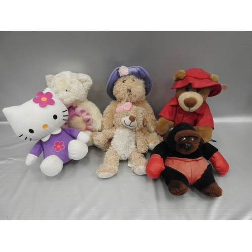 166 - Qty of soft toys inc battery operated Bear