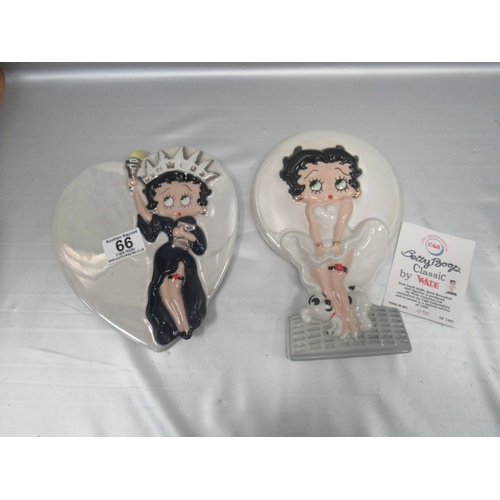 65 - 2 Wade Betty Boop wall plaques