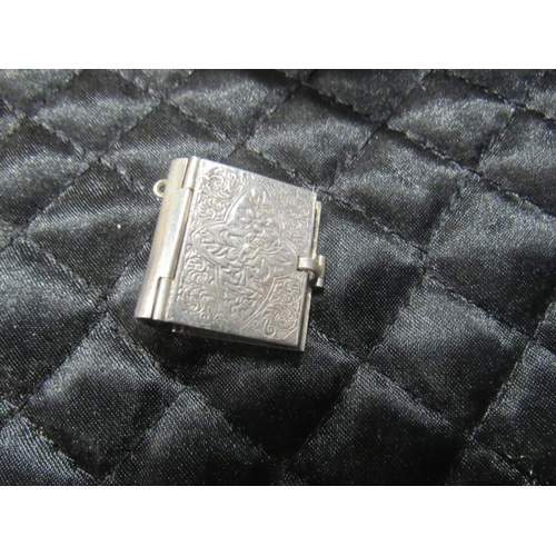 85 - Vintage solid silver book charm/pendent