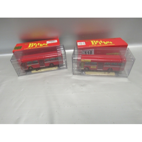 122 - 2 x Brit Bus 1:76 scale buses - boxed